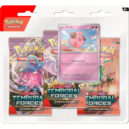 pokemon temporal forces 3 pack card blister cleffa